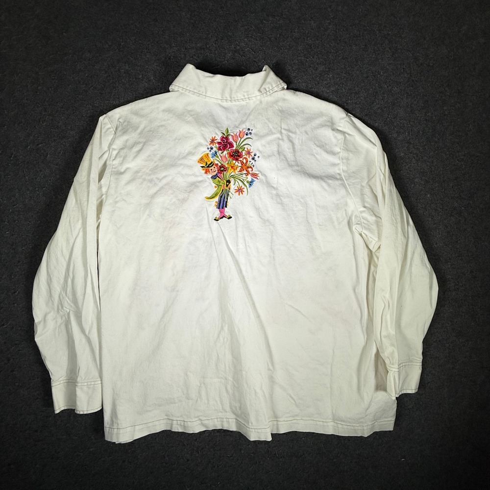 Bob Mackie Wearable Art Parade of the Flowers Fairy Embroidered Zip Jacket 3X - Picture 8 of 13